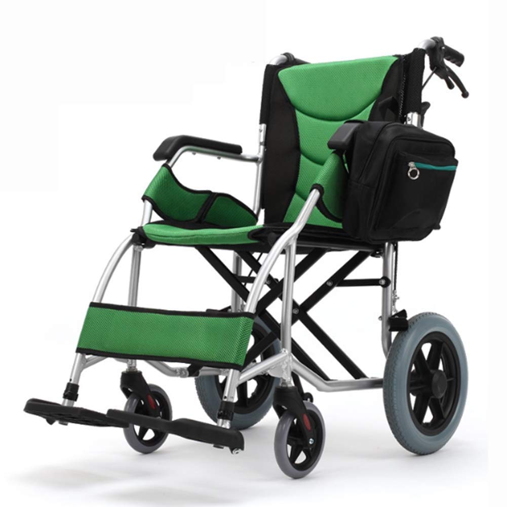 Silla de Ruedas Manual,Sillas de Ruedas Multi-Funcionalción Aleación Denio Silla de Ruedas Manual Ligera Y Plegable