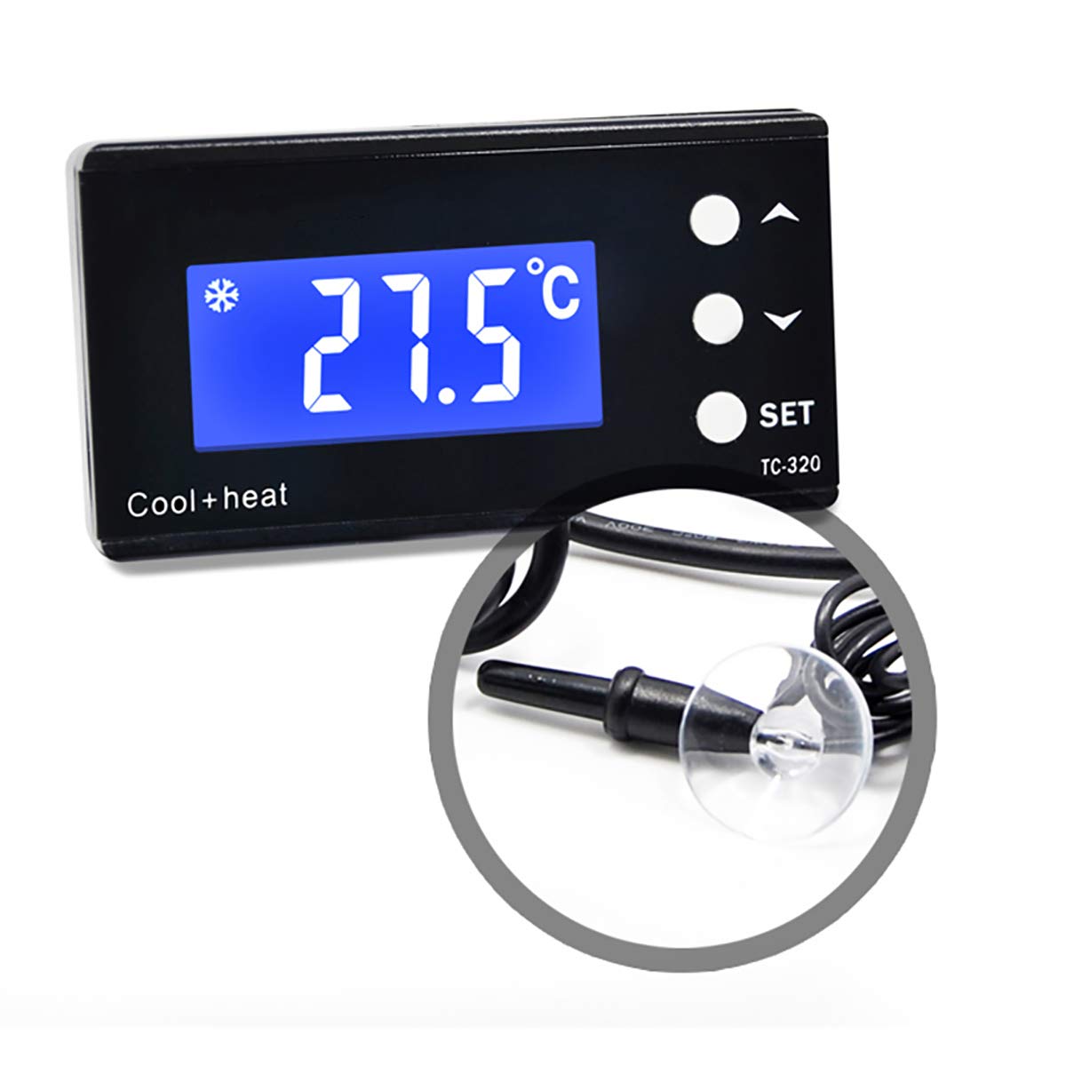 TopHomer LCD-Display Digitaler Thermostat, Einstellbare Temperatur und Kompaktes Erscheinungsbild für Aquarium Reptilien Amphibien Aquarium
