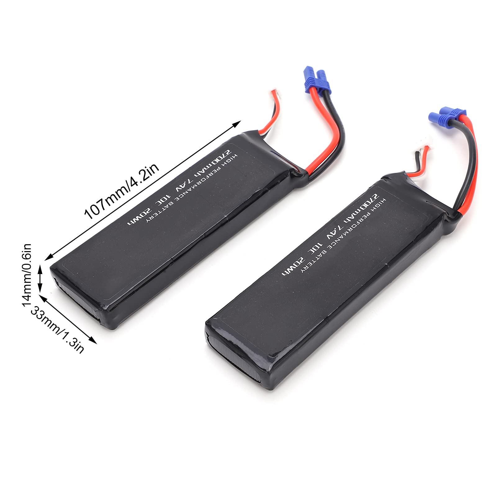 Batterie LiPo 7.4V pour H501, Batterie LiPo Longue Durée de Travail 2 Pièces/lot pour H501 Grande capacité pour Drone RC