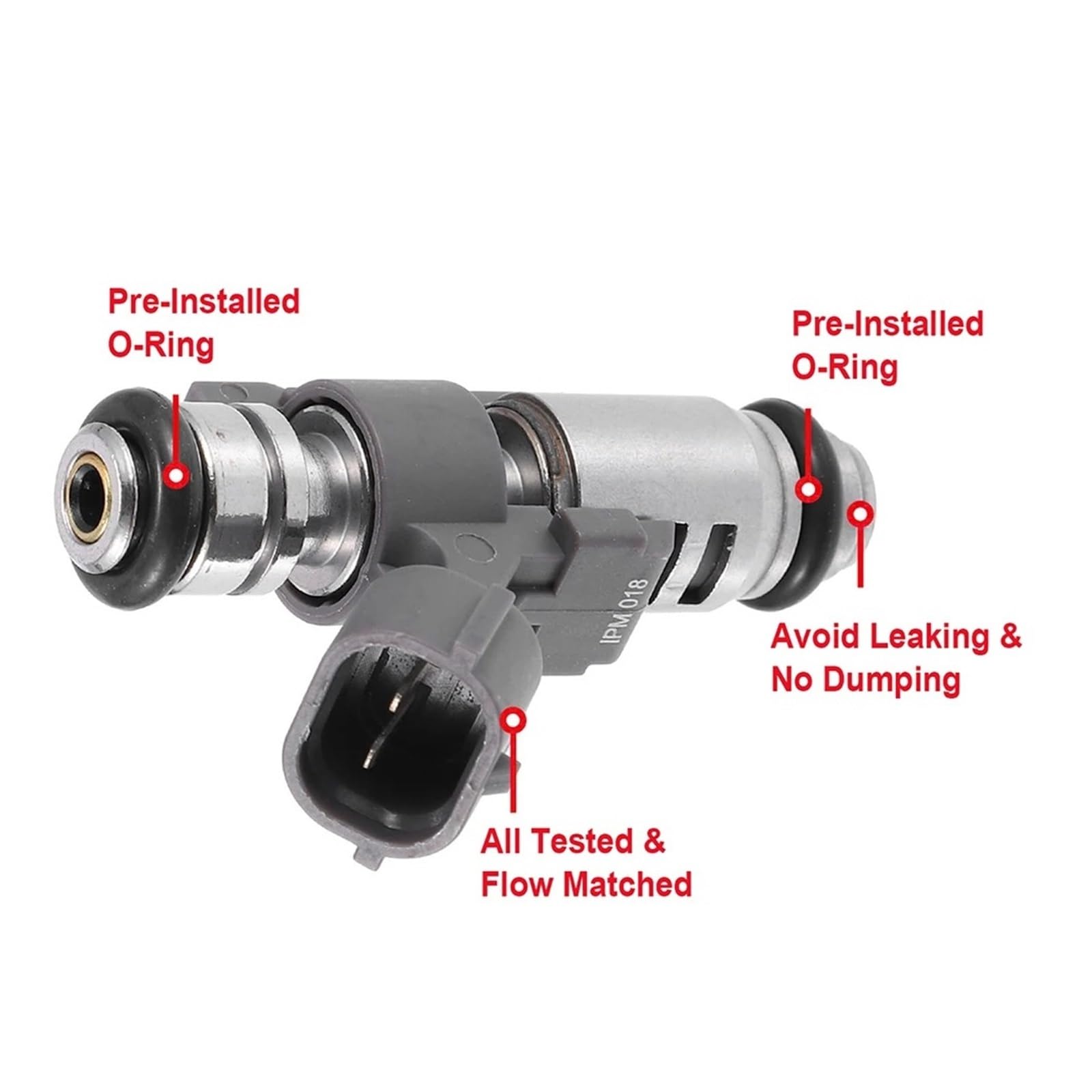 pour Citroën C2 2009, C3 2003 et Peugeot 1007, 206, 207 et 307 : injecteur de Carburant IPM018 F4 (4 Buses d'injecteur).