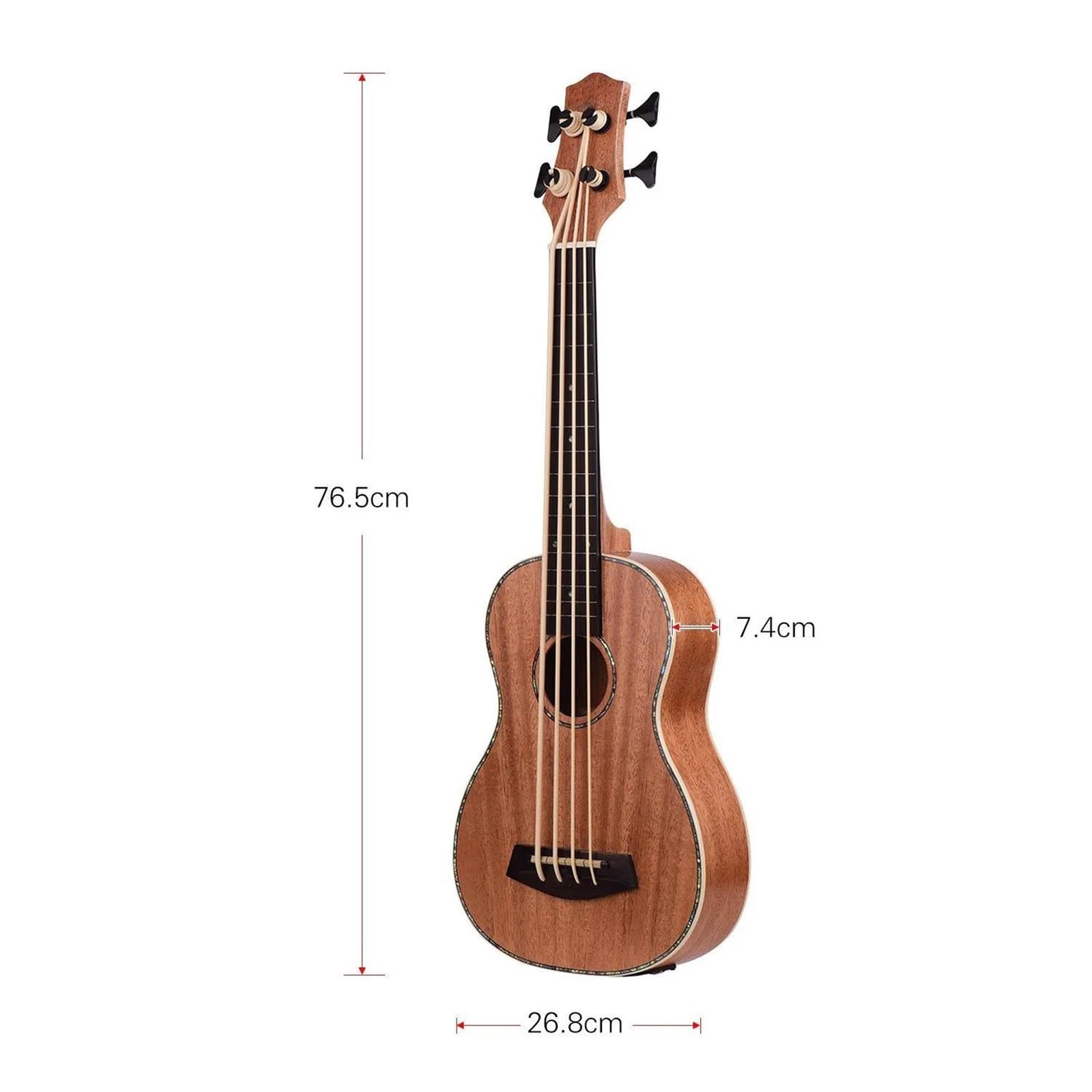 Ukulele 30 Calowe Ukulele Elektryczne Korpus Ze Sklejki Sapele Podstrunnica Z Gumowymi Strunami Wbudowany Tuner Korektor