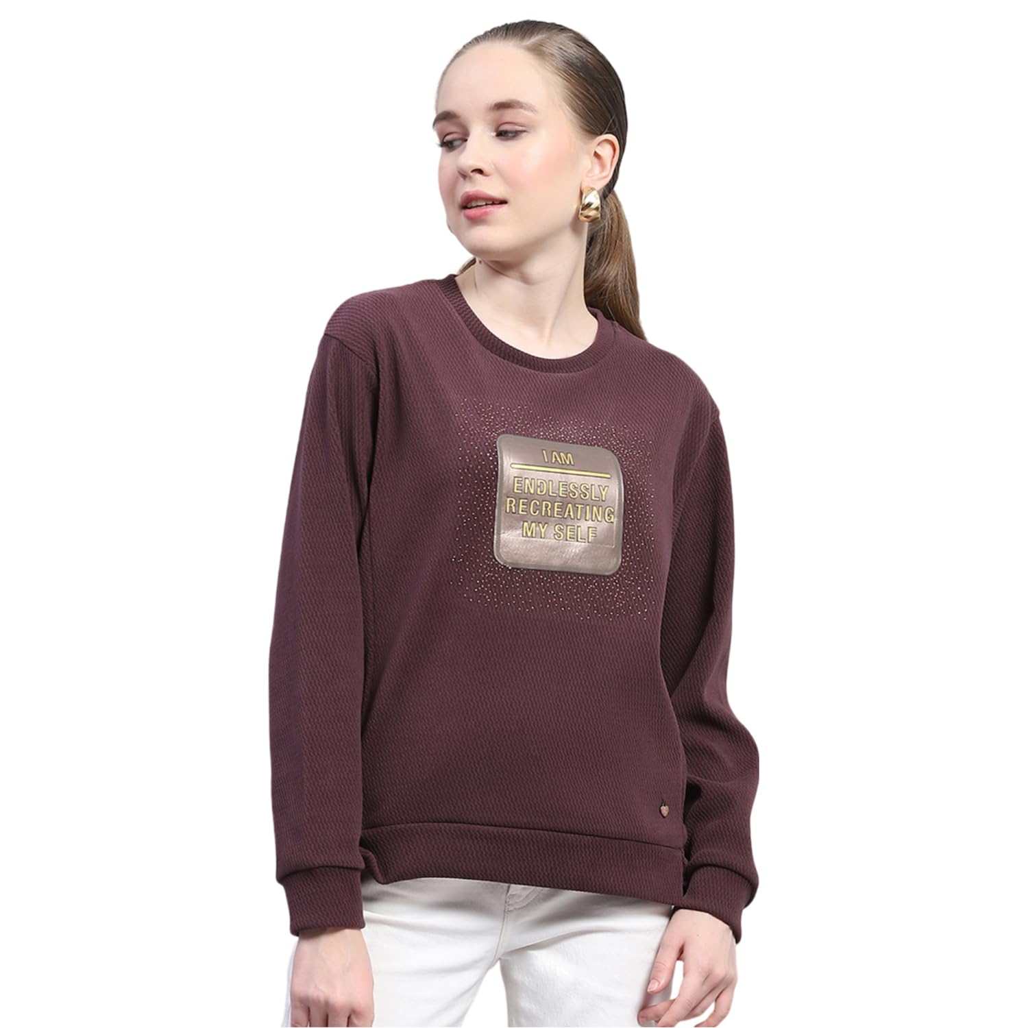 monte carlo Printed Wine Round Neck Full Sleeve Sweatshirt for Womens-picture-32