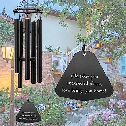 ASTARIN Windchimes in Memory of a Loved (30 inch) Chimes for Outdoors Clearance with 5 Aluminum Tuned Black Tubes, Memorial Wind Chimes Bereavement Gift Decoration for Home, Garden,Patio,Backyard.