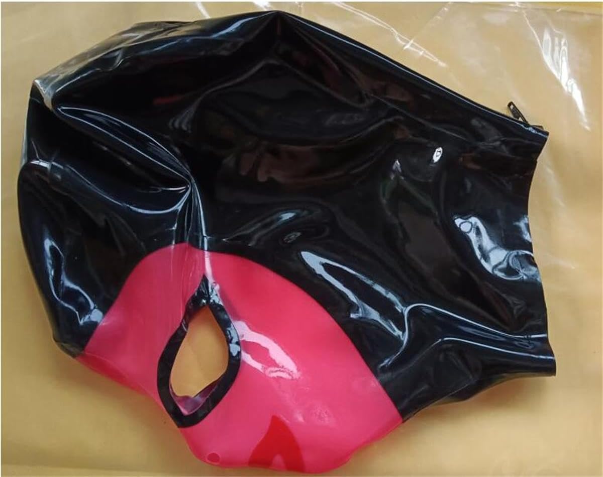 Latex Head Cover,Latex Face Hood Rubber HeadMask Latex Party Decorate Mask for Cosplay Club Wear (XS)