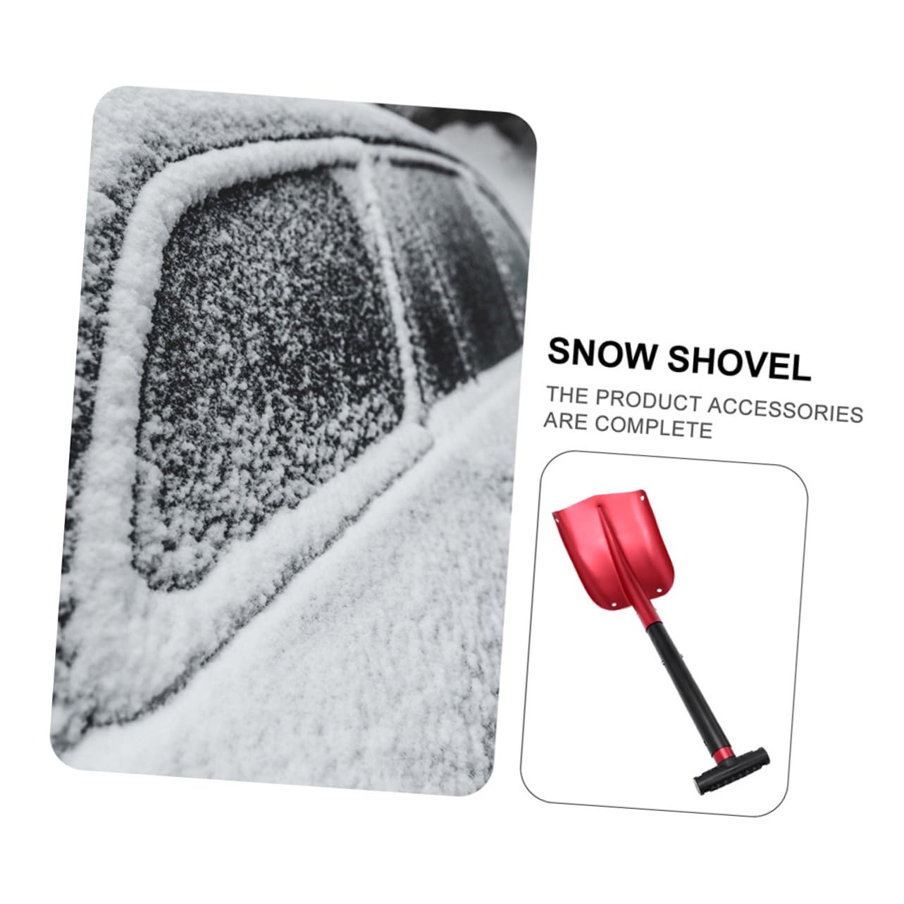HEMOTON Pala da Neve Pieghevole e Raschietto per Neve Auto Pala Leggera e Staccabile per Emergenze e Campeggio Outdoor