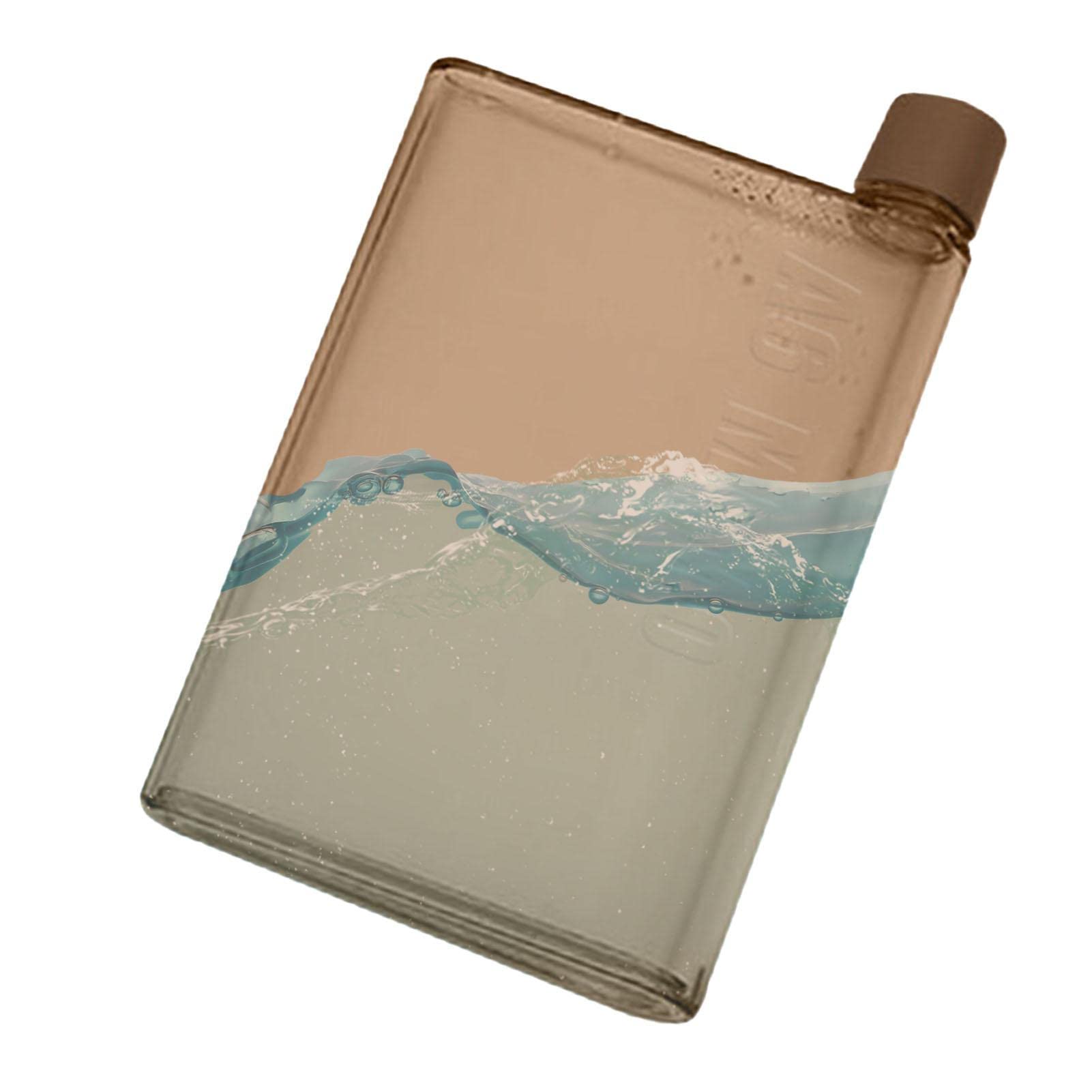 Bottiglia piatta, 350 ml/420 ml, bottiglia trasparente riutilizzabile, sottile, contenitori piatti in plastica trasparente, per scuola, sport, viaggi