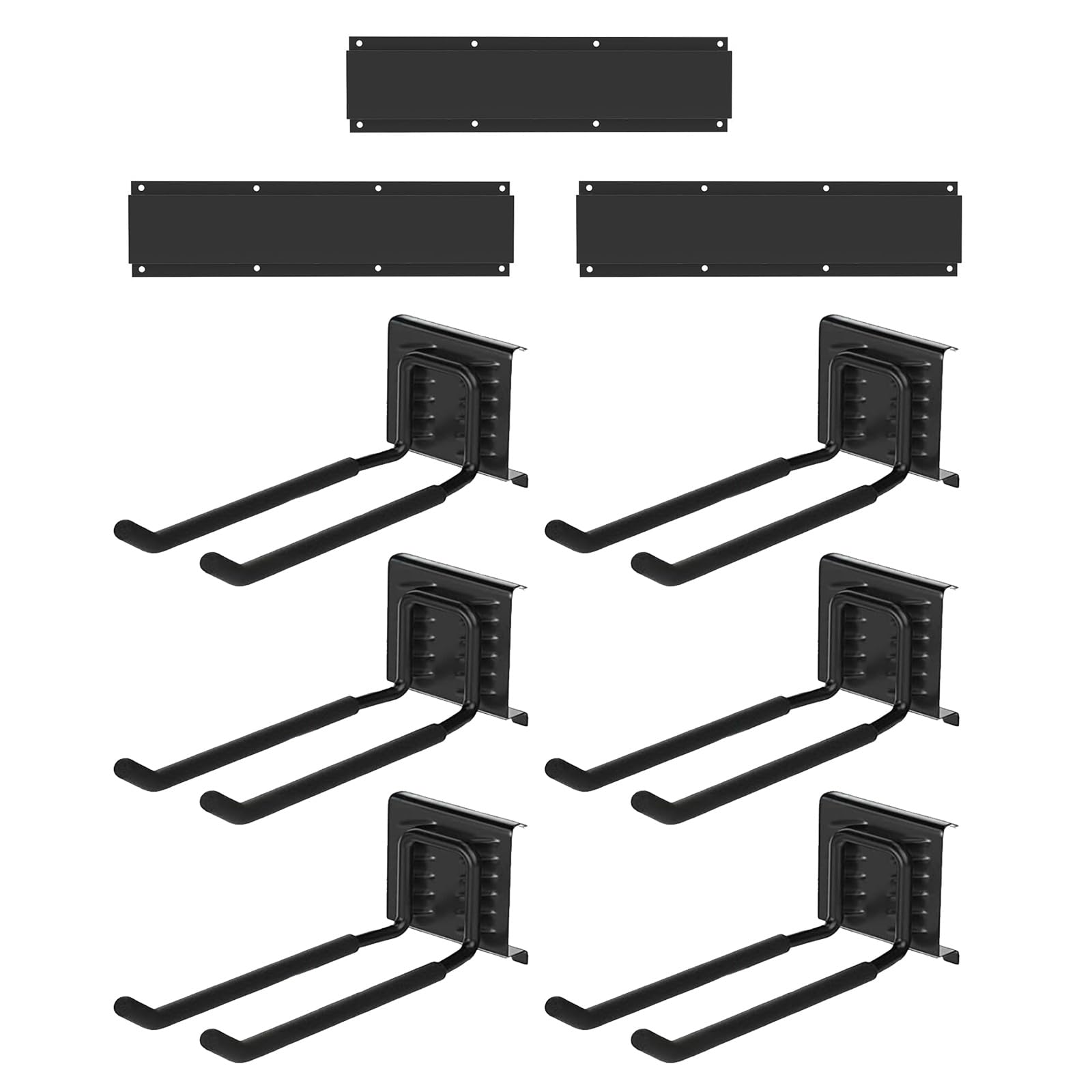 Qusinfc Functional Metal Garage Hook Systems Wall Mounted Tool Organizers with Foldable Design High Capacity Storage for Various Equipment Foldable Garage Hook Rack