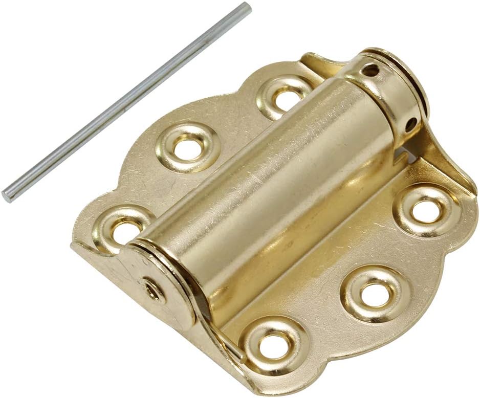 Litepak Adjustable Screen Door Hinge Professional Grade Hardware Self-Closing Easy Install (10 Pack, Polished Brass)