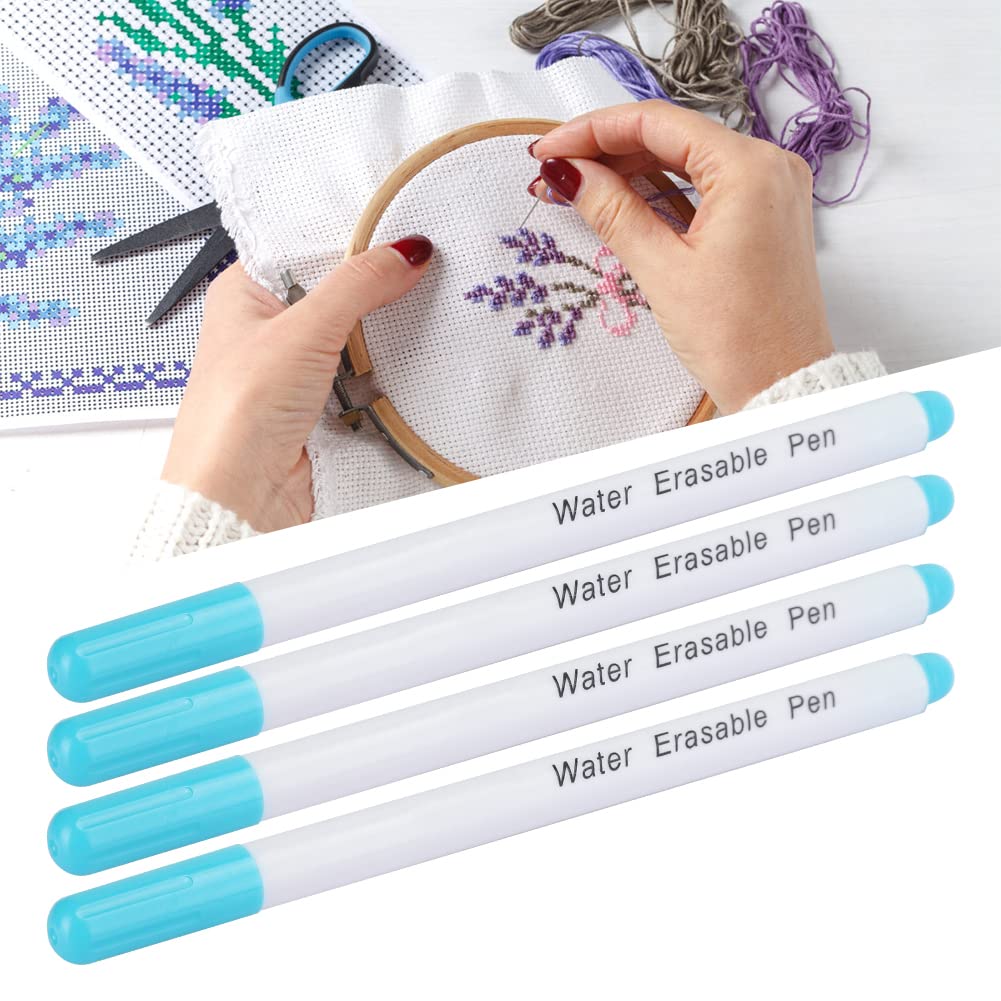 10 Pcs Stylo Effaçable à Double Tête Pour Eau, Marqueur En Tissu, Outil De Couture, Accessoires Bleu