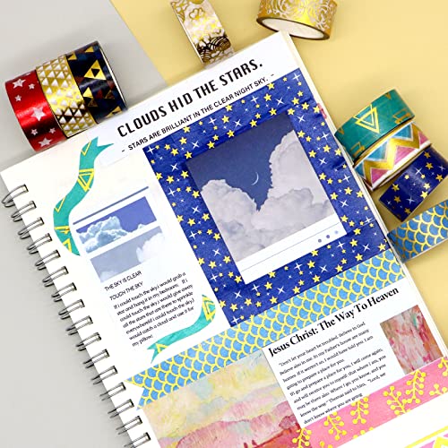 Ieebee 21 Rolls Washi Tape Set - 15Mm Wide Foli & Gold Masking Colored Metallic Washi Tape Diy Craft Masking Tape For Gifts Warpping, Scrapbooking, Bullet Journals, Planner #TOP6