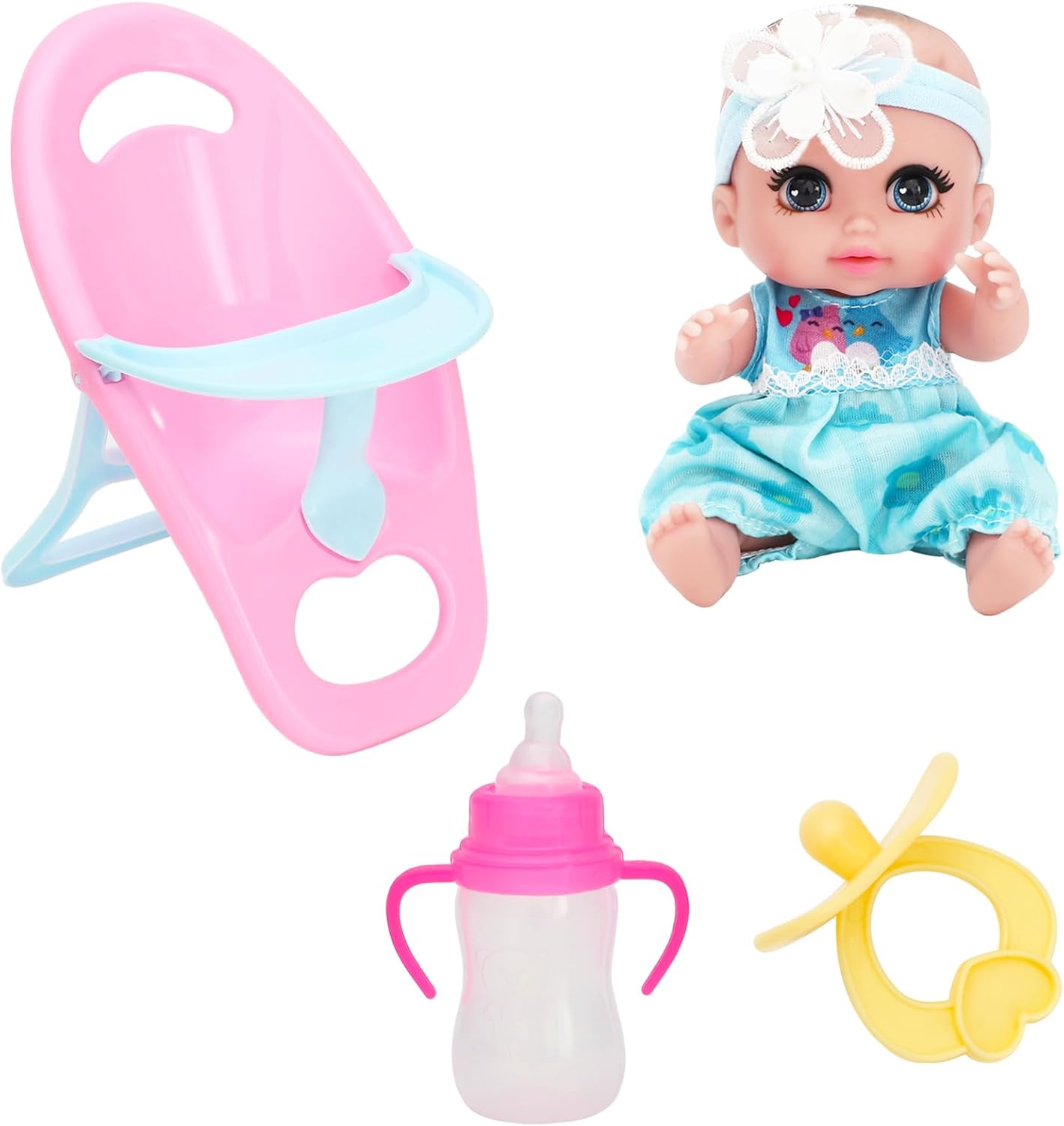 ONEST 4 Pieces 6 Inch Dolls with Accessory Cute Doll Mini Doll with Clothes Mini Dolls with Accessories