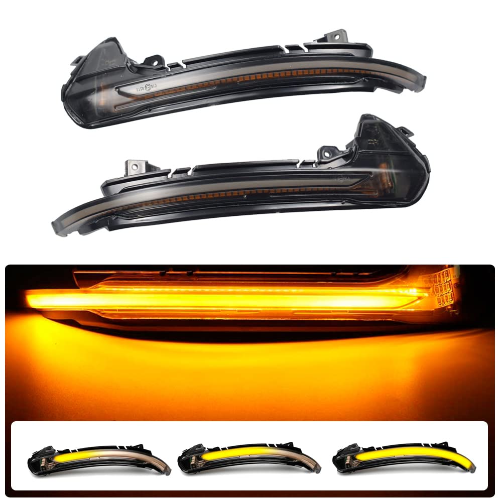 Clignotants Latéraux LED Pour Rétroviseurs Audi A6 C7/RS6 (2012-2018) - Bandes Noires Dynamiques, Canbus Sans Erreur, IP67