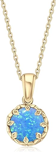 Miniatura 22 de 14K Gold Plated Gemstone Necklaces for Women - Birthstone Necklace - Gold over 925 Sterling Silver - Gold Pendant Necklaces - Gold Minimalist
