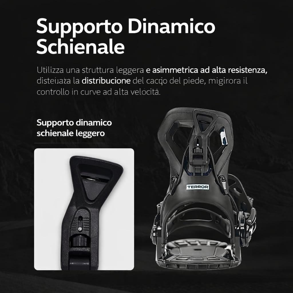 Attacco Snowboard Adattabile Universale, Sgancio Rapido, Nero, per Uomo e Donna