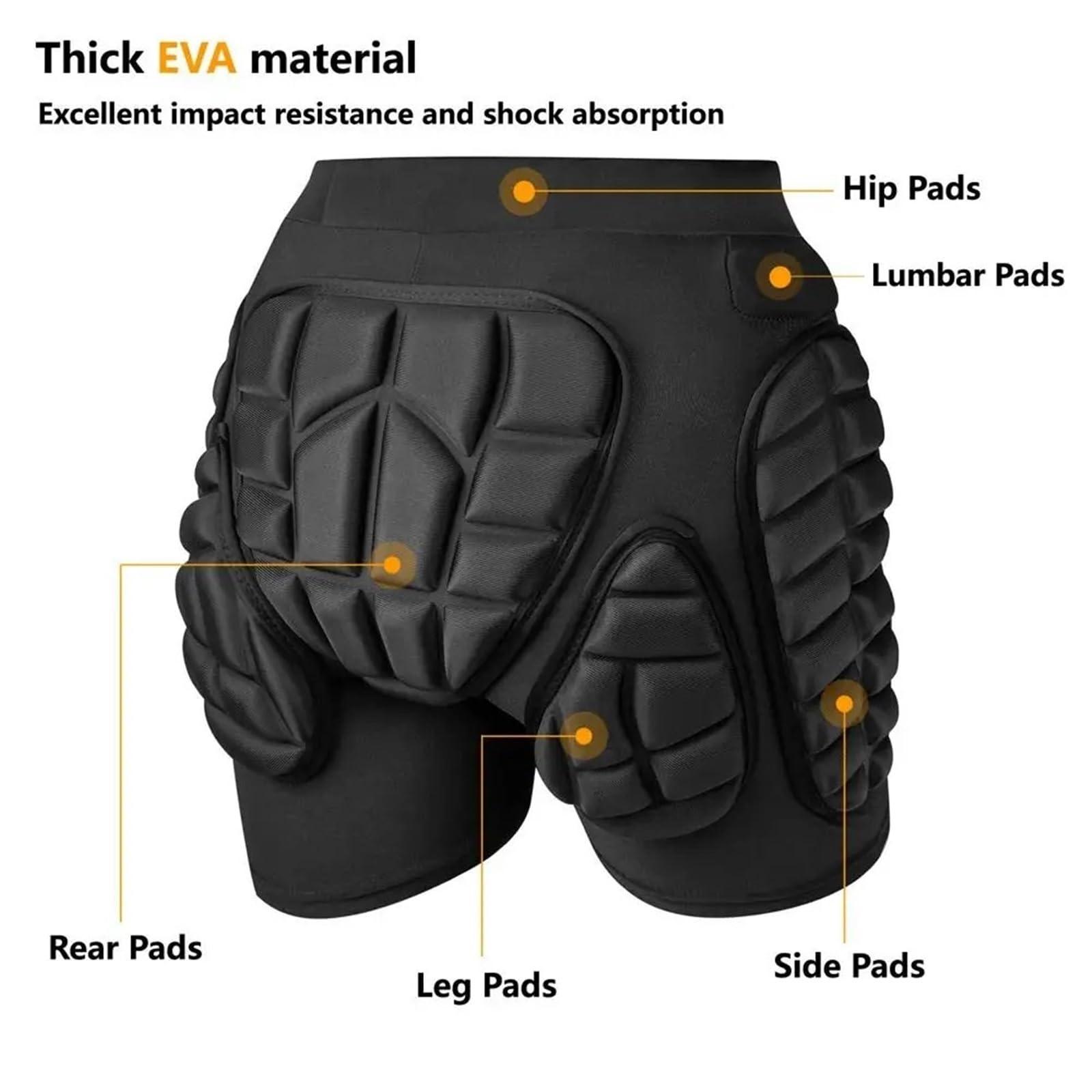 Ski Hüftprotektor Skishorts, Eva-Skate-Hüftprotektor, Snowboardshorts, Schritt-, Knie- und Ellbogenschoner, Schutzausrüstung for Outdoor-Sportarten