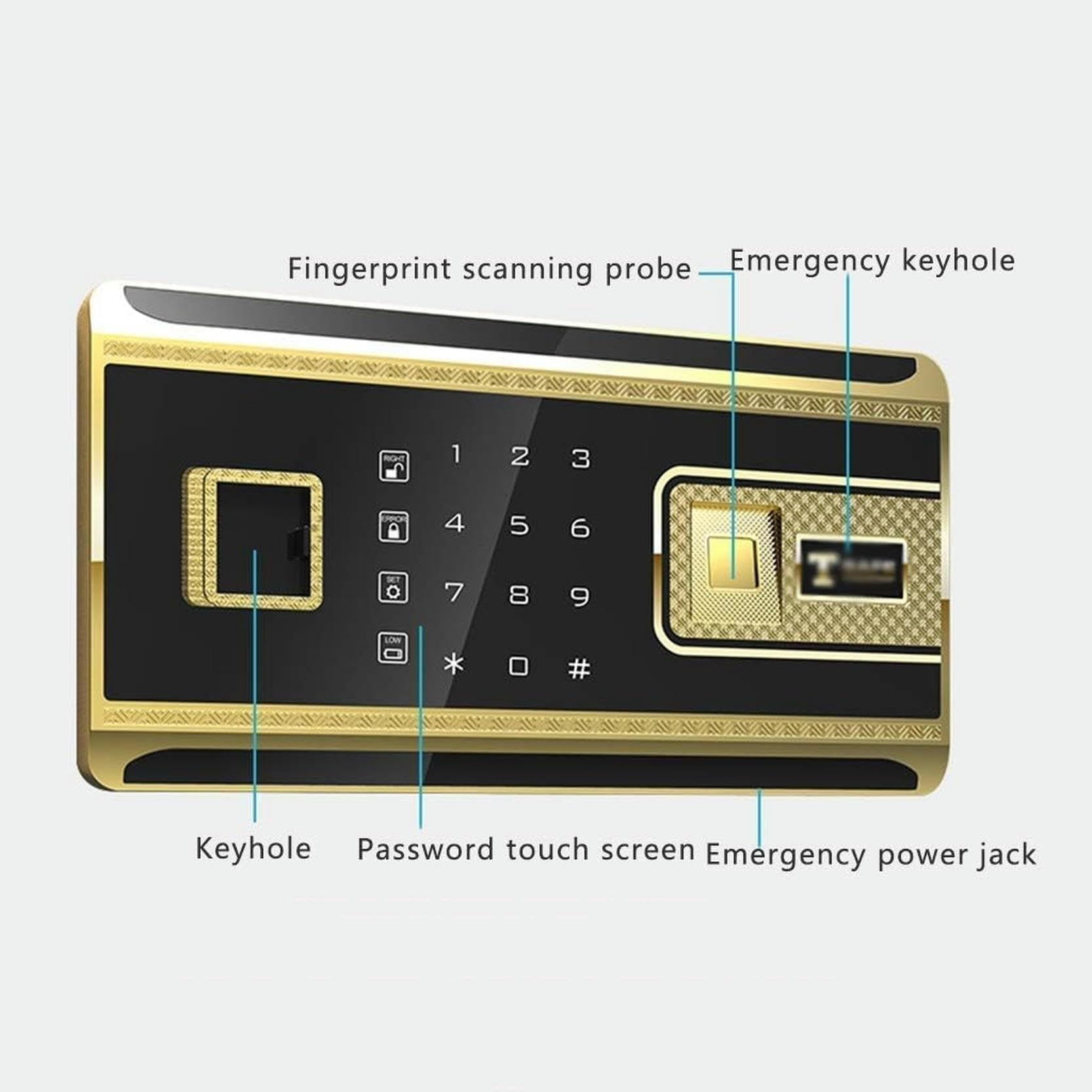 Cabinet Di Sicurezza Con Password Per Impronte Digitali, Cassaforte Elettronica Ignificata E Impermeabile Con Tastiera Digitale, Mobile Di Sicurezza Medio E Piccolo Per