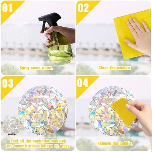 Oofwaapo BUTTERFLY-CLING Anti-Collision Window Clings For Glass Window - 28 Pcs Butterfly Rainbow Window Stickers Non Adhesive Prismatic Vinyl Decals thumb #4