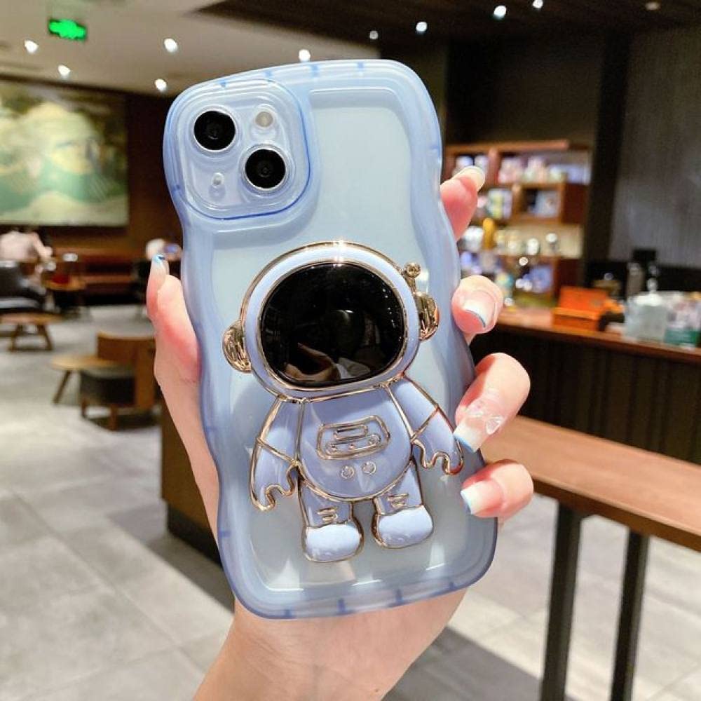 Coque iPhone 12 Pro Max Wavy Edge astronaute bleu avec support souple