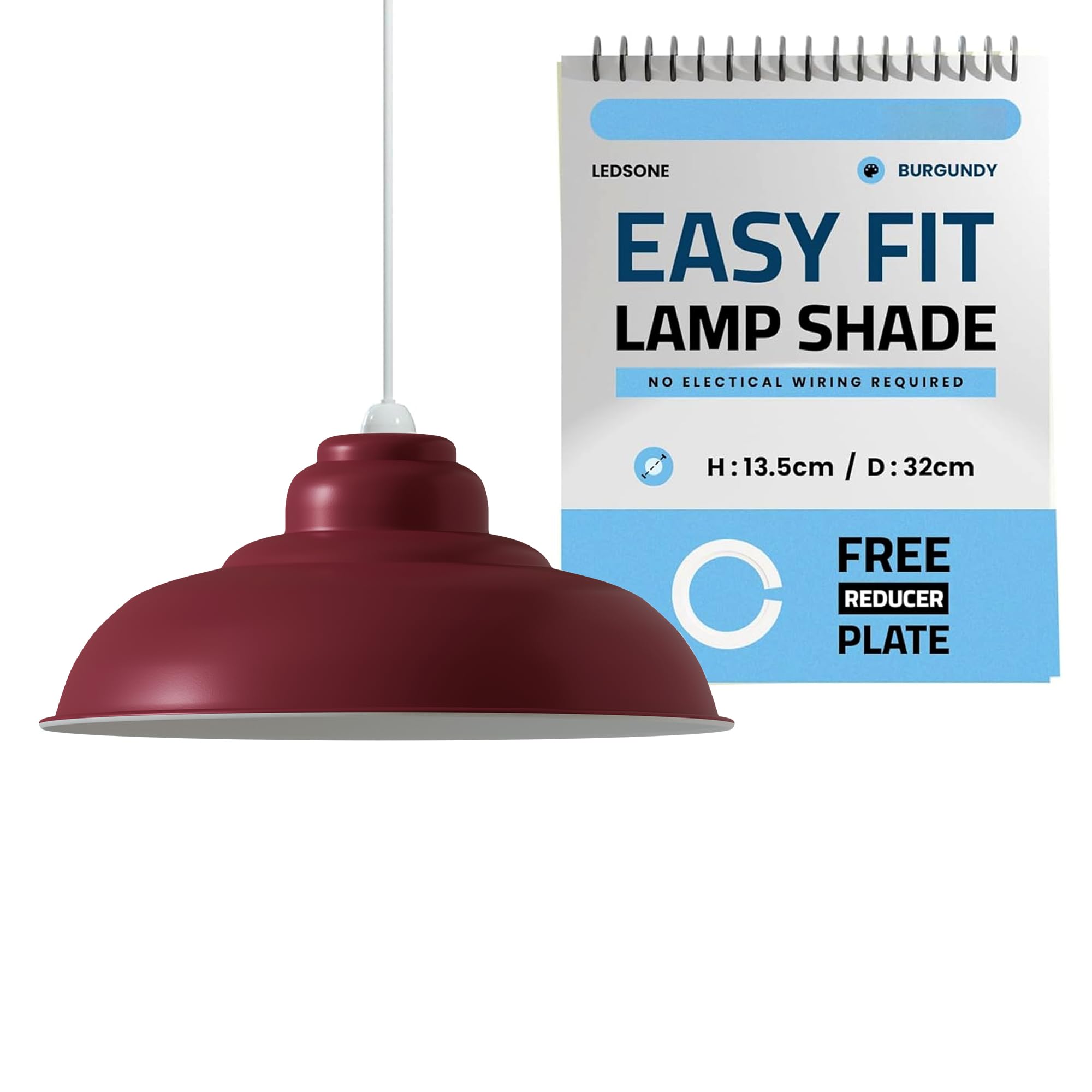 Pendant Ceiling Light Shade, Retro Kitchen Ceiling Lights Vintage Metal Loft Bar Hanging Chandelier Lighting Rustic Lamp Shade (Curved-Green (Burgundy)