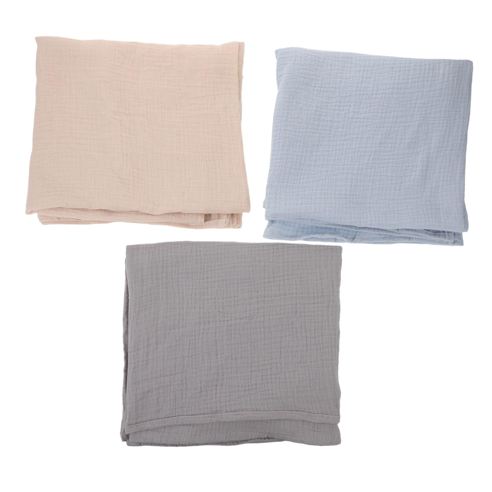 ERINGOGO Manta Envolvente para Recién Nacidos, 3 Piezas, Hilo | Suave al Tacto, Transpirable, Diseño Minimalista, para Bebés y Lactantes, Formato de Guardería