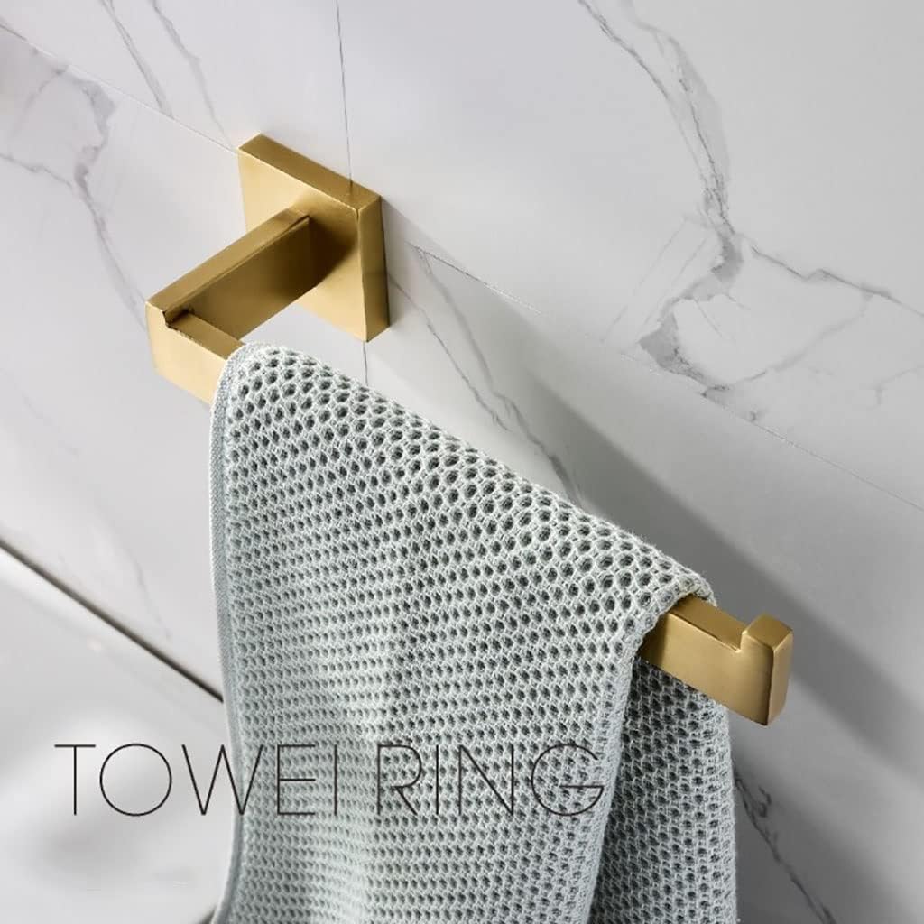 Wall Mounted Towel Ring, Retro Stainless Steel Construction Towel Rail for Bathroom Kitchen, Short Towel Holder, Brushed Gold Finished Wall Mounted,