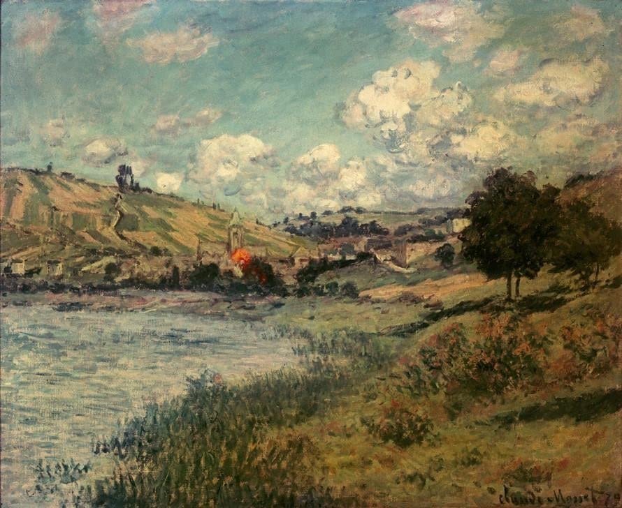 Tableau Paysage Vétheuil Claude Monet - Toile Décoration Murale Salon 60x90cm