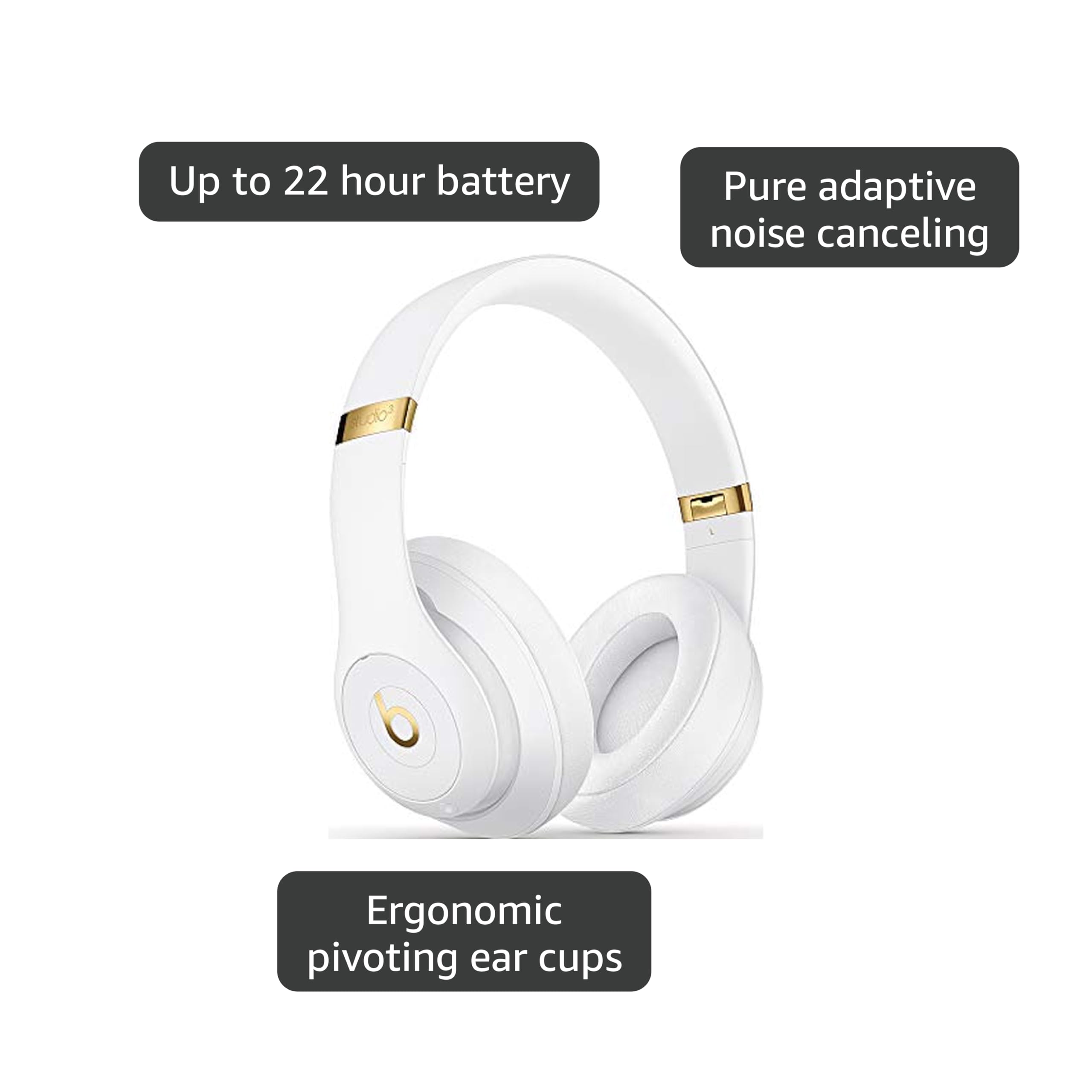 Beats Studio3 MQ572LL/A Wireless Headphones (White) : Amazon.in