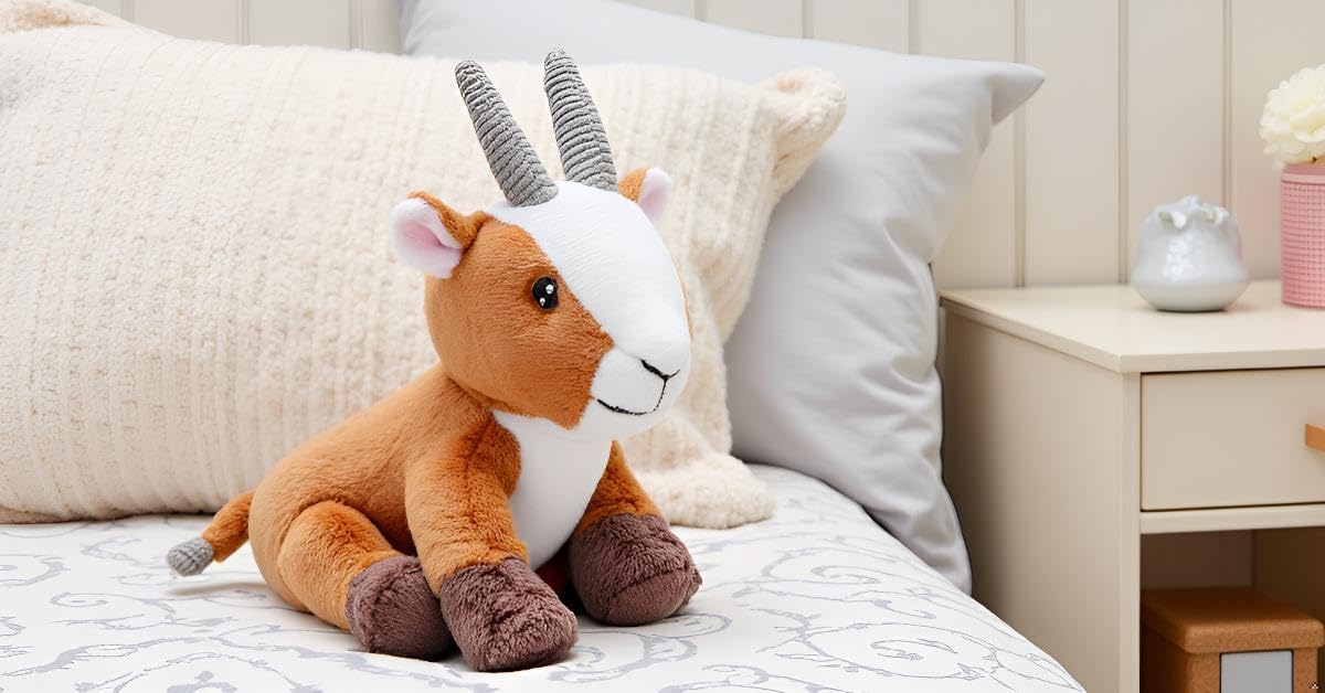 Zappi Co Cabra de Peluche (18 cm) – 100% Reciclado, ecológico – Peluche Suave y abrazable para recién Nacidos, niños pequeños, bebés