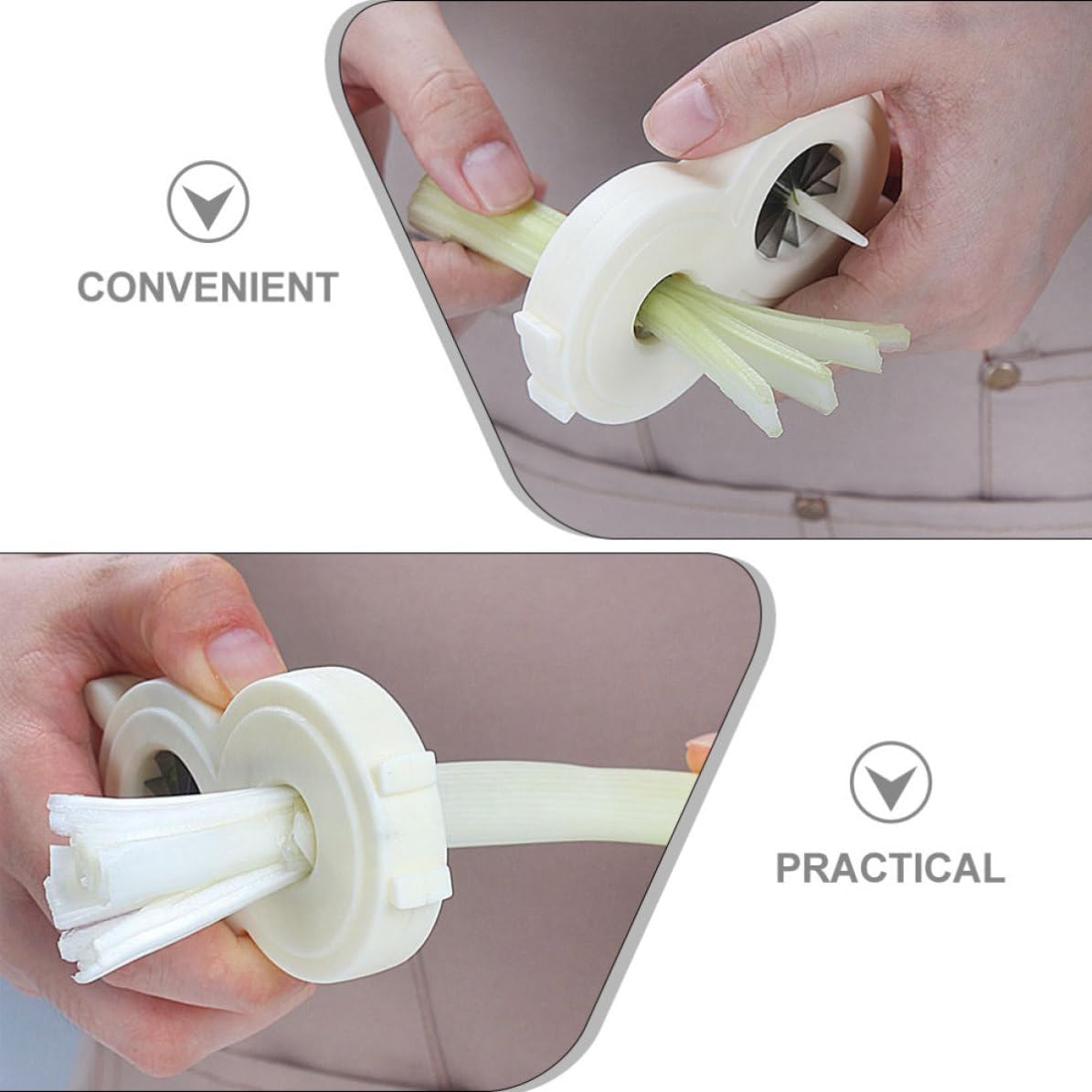 Scallion Shred Knife 2pcs Plastic Vegetable Slicer for Kitchen Cooking