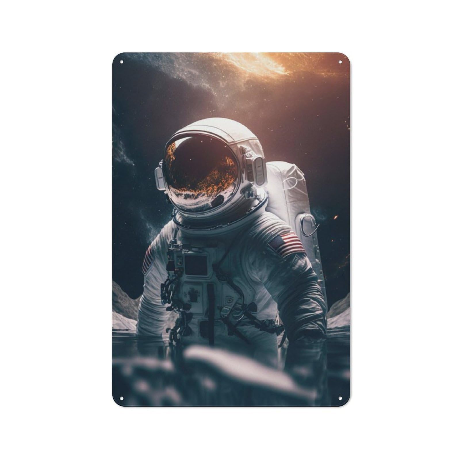 Garage Style Metal Wall Sign 30x20cm Featuring Solitude In The Void, Garage Wall Decor for Garage, Hobby Room, Office Or Man Cave