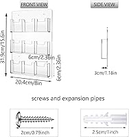 Vista 2 de Ripeng Business Card Holder Wall Mount Clear Sticker Display Rack Acrylic Business Card Holder Display Vertical Multiple Card Holders Clear Acrylic