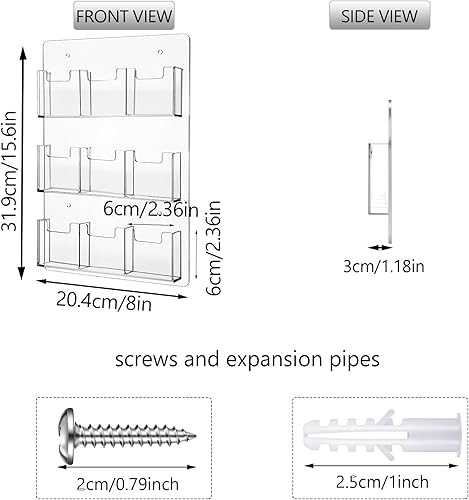 Miniatura 2 de Soporte vertical para tarjetas de visita múltiple, organizador de tarjetas de visita de acrílico, soporte de exhibición para escritorio de pared (9