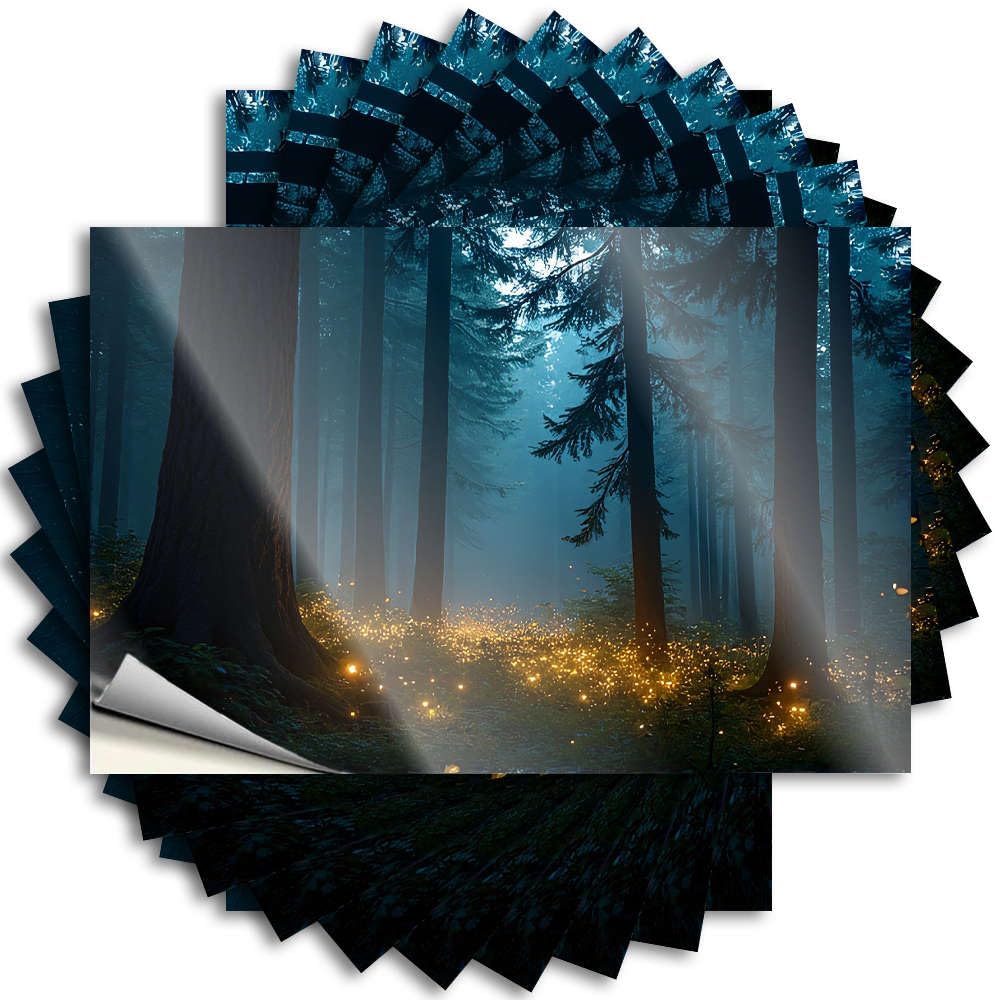 Rv Camping Accessories Bumper - Tiny Math Laptop Enchanted Forest with Glowing Lights(8X12CM)