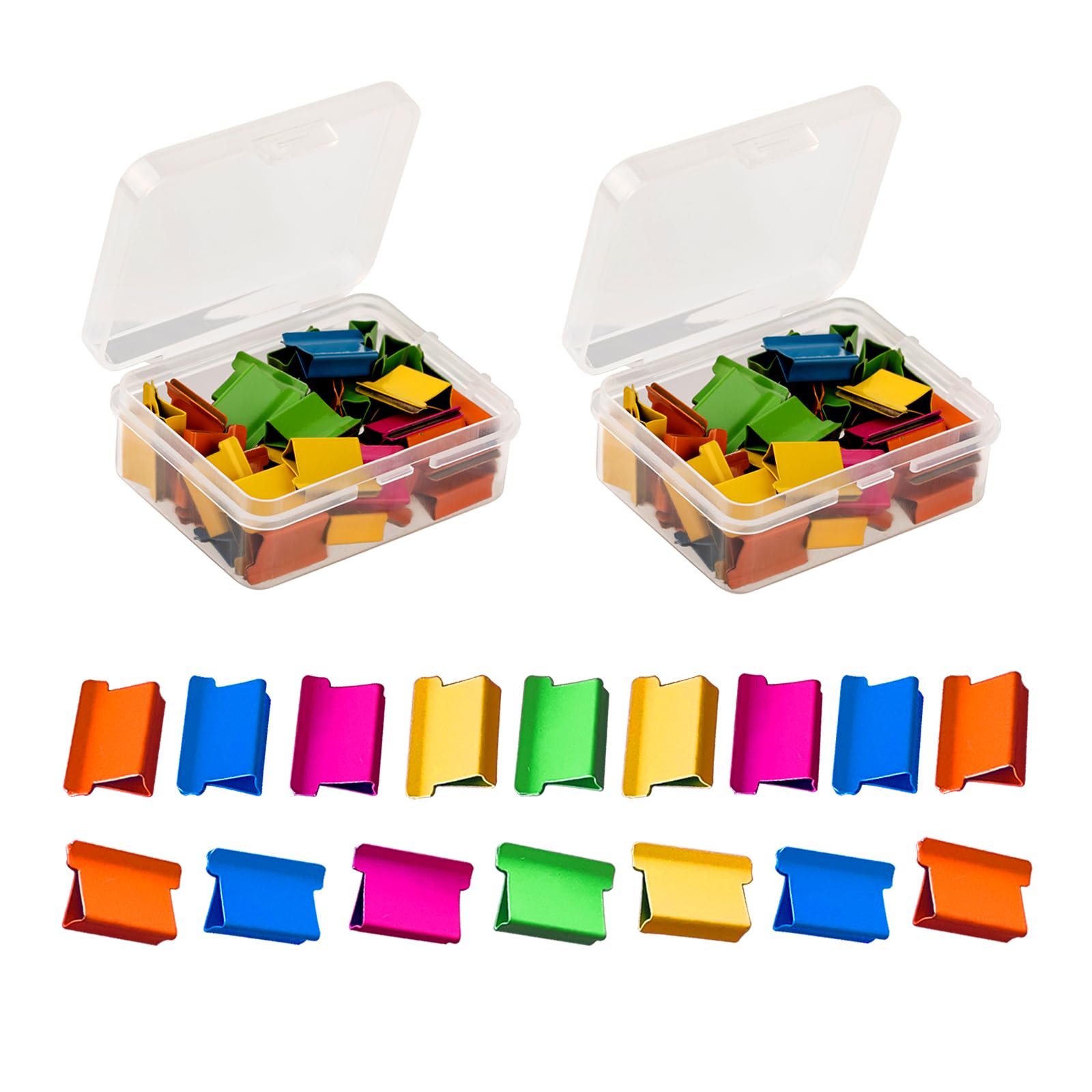 100 bunte Binder-Clips, funktioniert mit Muschel-Clip-Spendern, 40 Blatt Kapazität für Zuhause, Lebensmittelverpackung, Befestigung von losen Blättern, Papier, Schule, Schreibtisch, Büro