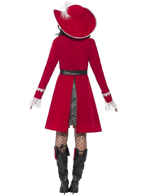 Foto 3 de 6 de Smiffys Disfraz de capitana auténtica de lujo, Rojo, con vestido, chaqueta