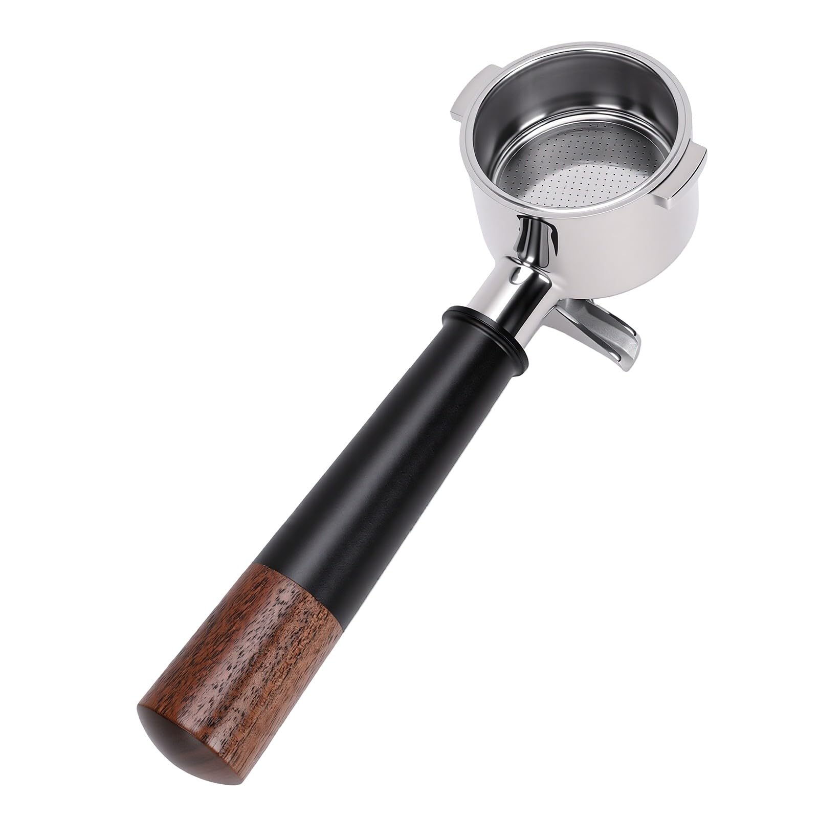 YUYTE Portafiltro de 51mm, Acero Inoxidable 304, de Madera de Nogal (Caño