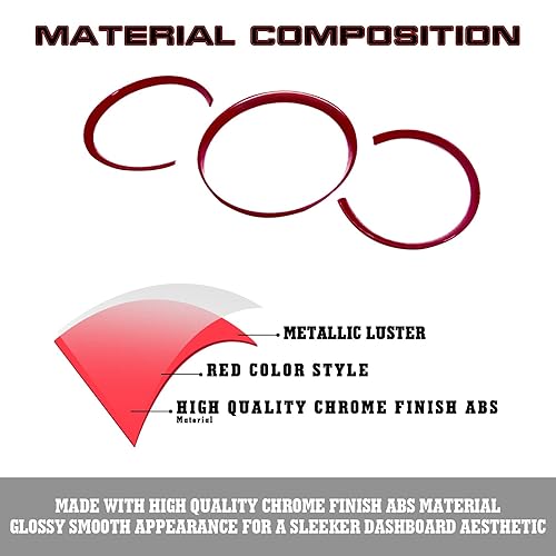 Miniatura 5 de Xotic Tech - Marco de instrumento, marco de instrumento, para salpicadero, compatible con Porsche Macan 2015-up, 718 Cayman Boxster 2016-2018 (rojo)