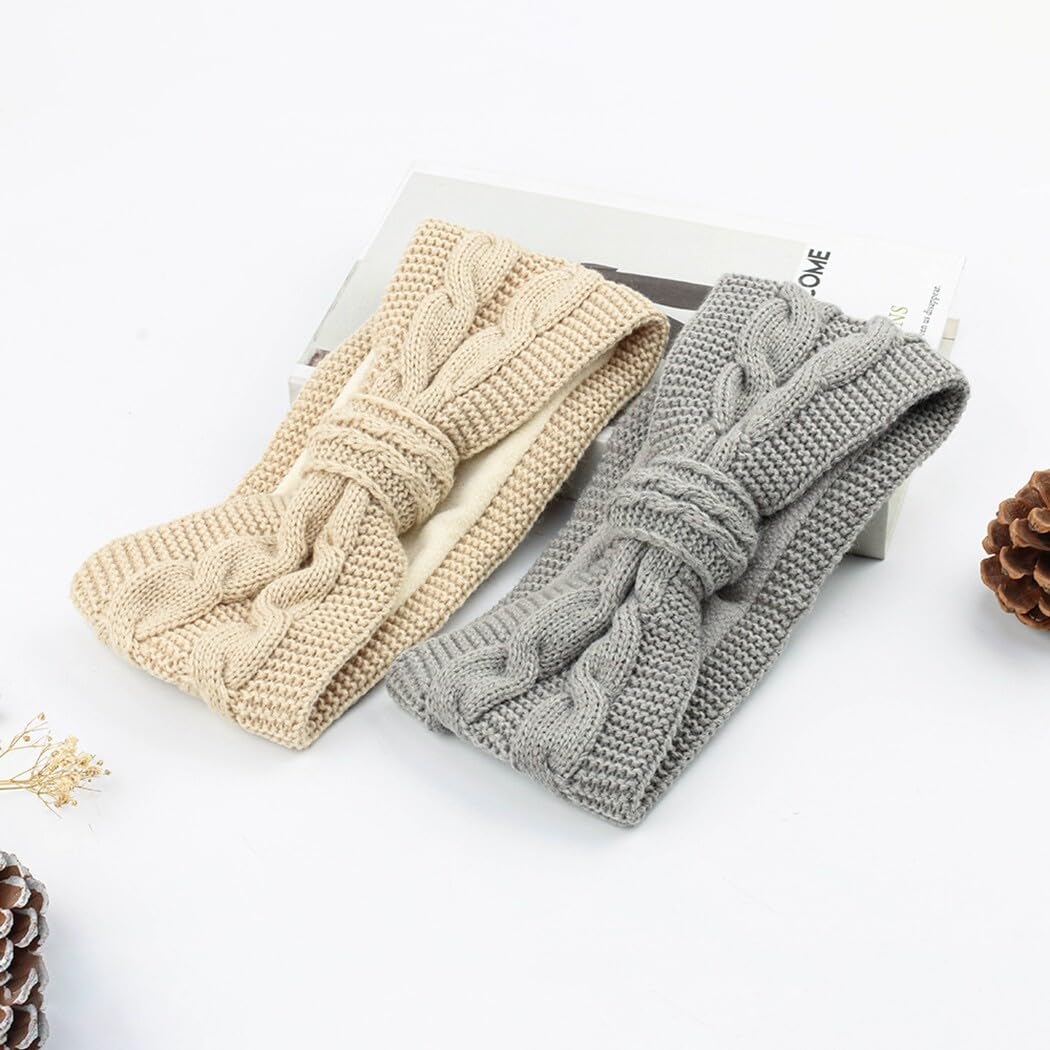 5 diademas elásticas de punto con lazo, para invierno, para mujer