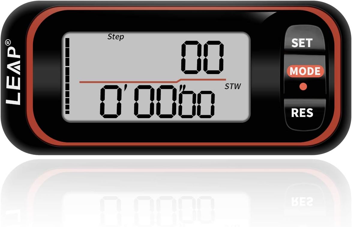 LEAP 3D Walking Pedometer Clip on with Strap, Weak 7 Days