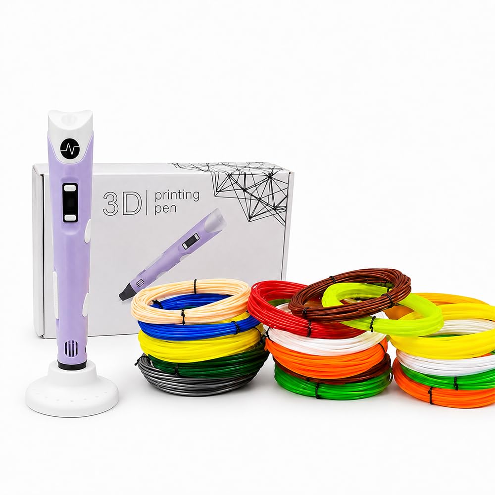NFIL3D Pen for Kids & Adults|3D Pen Starter Kit – Includes 3Pcs Filament 5Meter Each,1Pcs Cable, 1Pcs Stand,1Pcs Stencils & 1Pcs Pen - for Kids & Gift Set for Birthday-picture-31