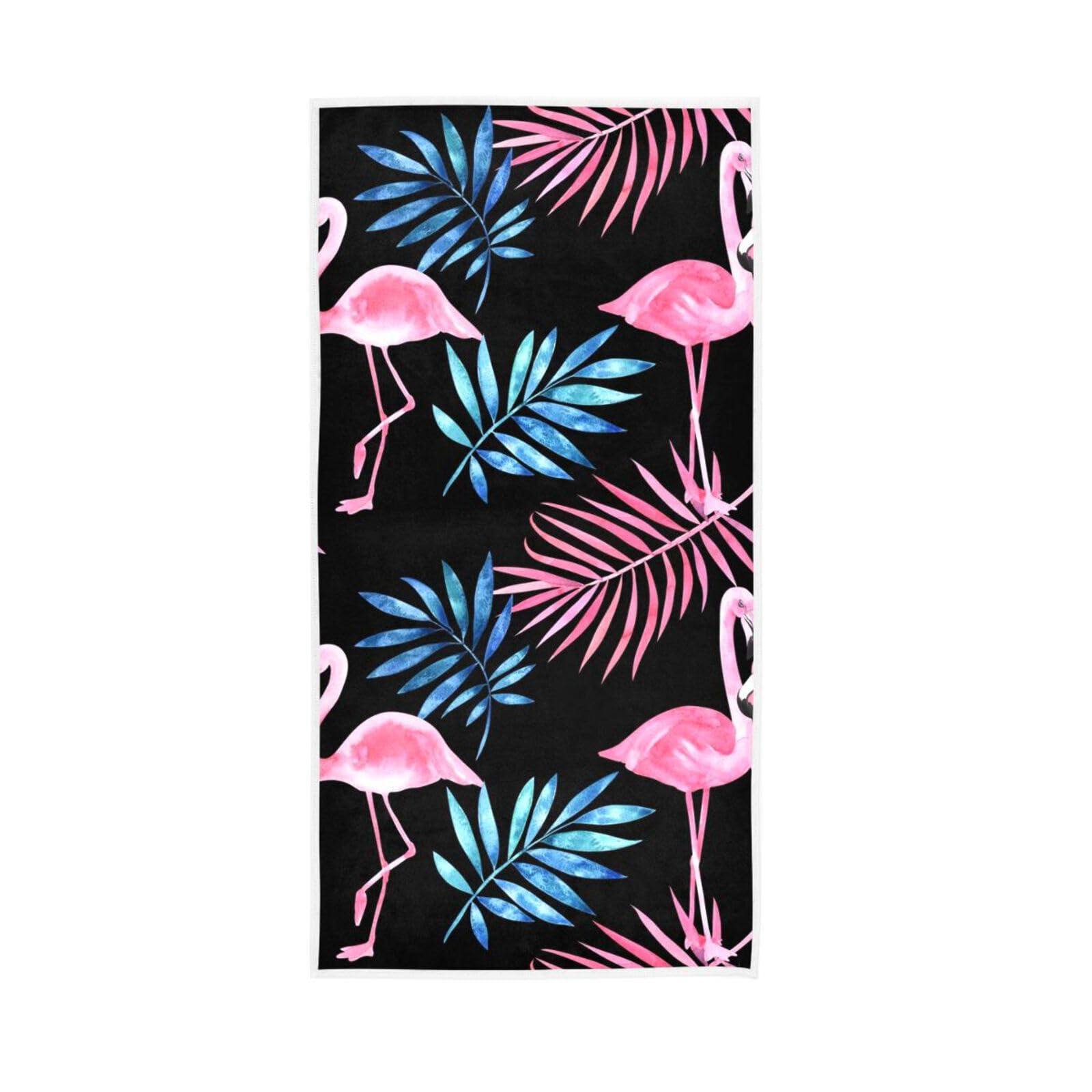 HUYGD Flamingo Face Towels, 15 x 30 Inches, Spa Towels for Facials Workout Towels for Gym