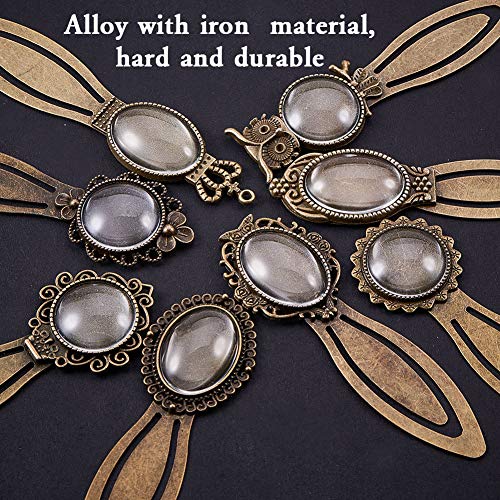 PandaHall Elite 16 Sets 8 Stijl Antieke Bronzen IJzeren Bladwijzer Cabochon Instellingen Met Ronde & Ovaal Totaal 16… - Image 7
