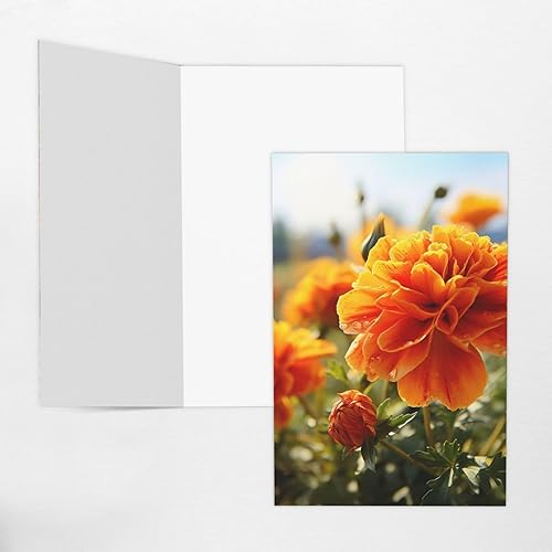 Miniatura 5 de CSGJMYGS Tarjetas de felicitación de flores de caléndula con sobres, tarjetas de agradecimiento con sobres, tarjeta de feliz cumpleaños, 4 x 6