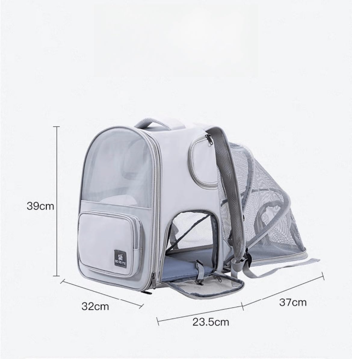 Pet Backpack, Expandable Pet Dog Backpack, Dog Backpack for Cats, Puppies and Puppies, Suitable for Travel, Hiking and Outdoor Use(Gray)