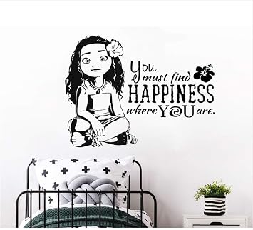 Olivialulu Moana Princess Silhouette Pvc Wall Decal Cartoon Movie Character Wall Stickers For Kids Rooms Children S Decoration Decals D701 57 42cm Amazon Co Uk Baby Products