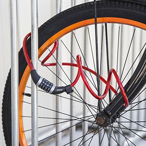 Wordlock Cl-408-Rd 4-Letter Combination Bike Lock Cable, Red, 5-Feet #TOP2