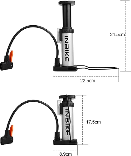 Miniatura 4 de BIARCE Mini bomba de bicicleta portátil para bicicleta, inflador de bomba de bola con aguja, 120PSI Preesure se adapta a válvulas Presta y Schrader,