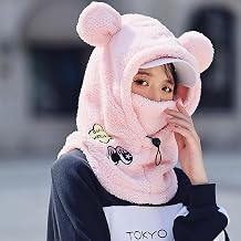 Cat Ears Winter Cute Skihelmet Covers, Boy Girl Outdoor Motorcycle Helmet Hat Covers, Men Women Cartoon Funny Scarf-G