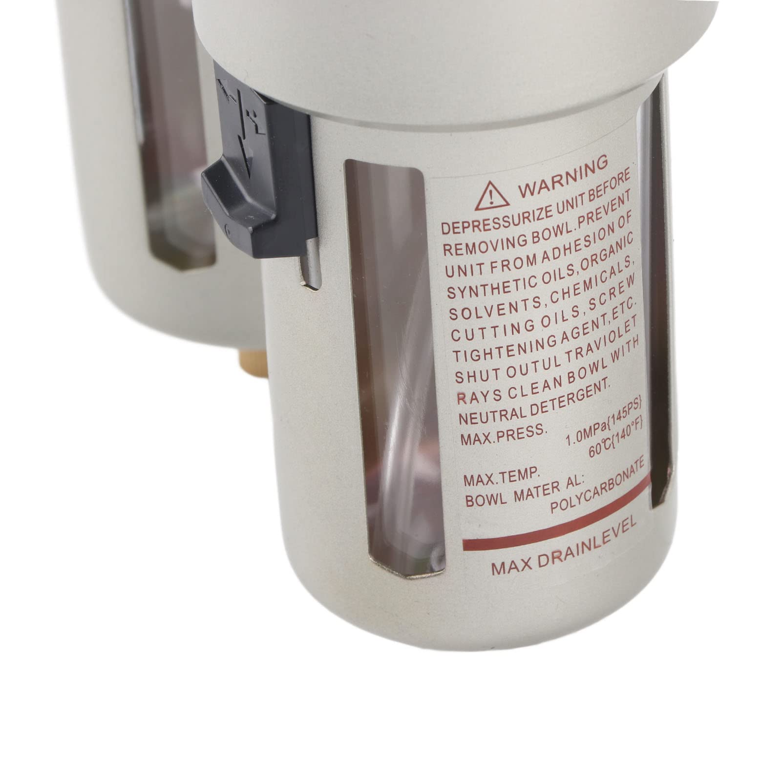 Separador de Aceite de Agua, Regulador de Filtro de Aire Comprimido con Manómetro de Latón 0,05 0,85 MPa, para Sistemas Neumáticos Farmacéuticos de Tratamiento Químico de Agua (G1)