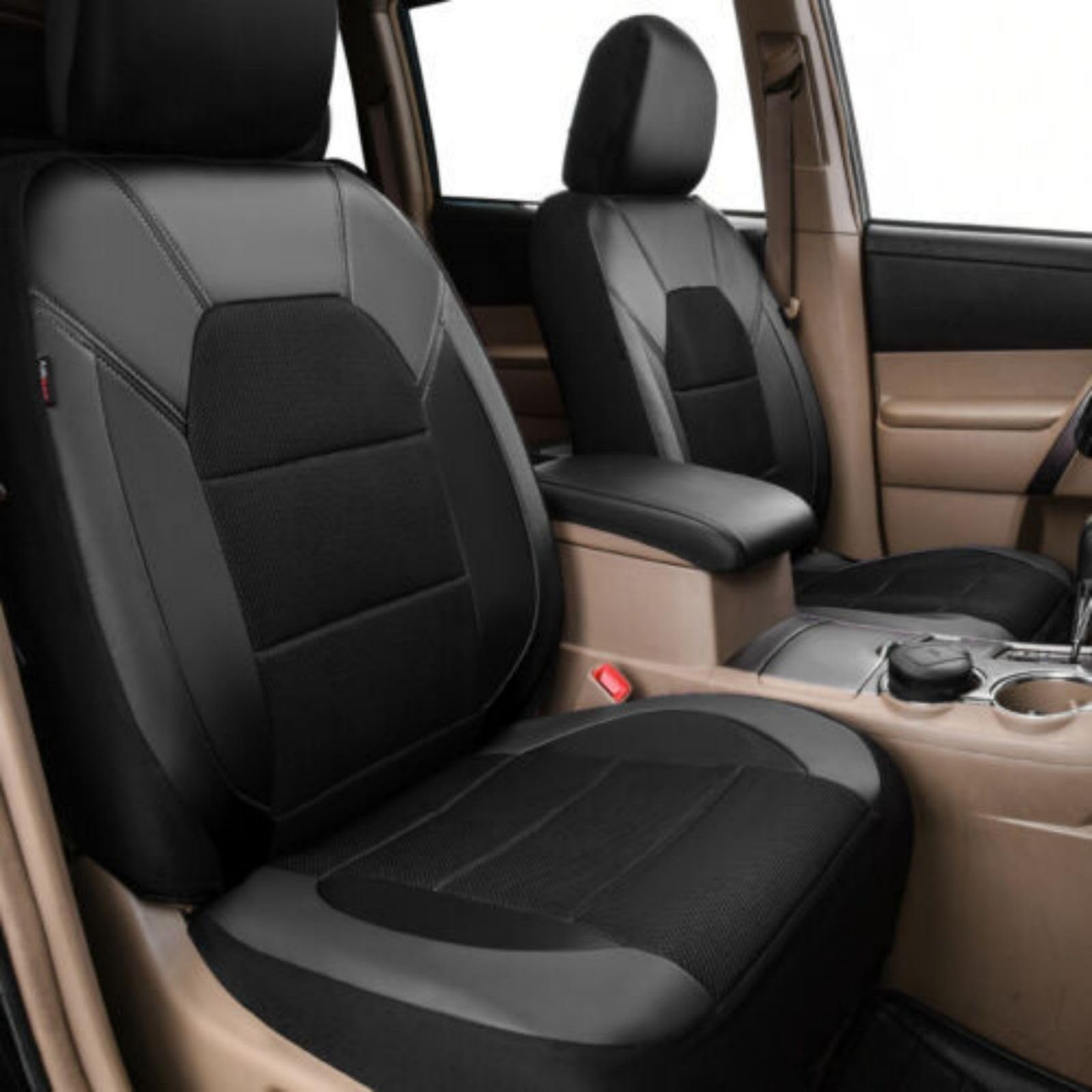 9 Piezas Coche Cuero Cubre Asientos Juegos para Hyundai i10/i20/i30/i40/ix20/ix35/ix55/ioniq/ioniq 5/Kona/Grandezza, Cómodo Interior Cubreasientos Protector Accesorios,Black